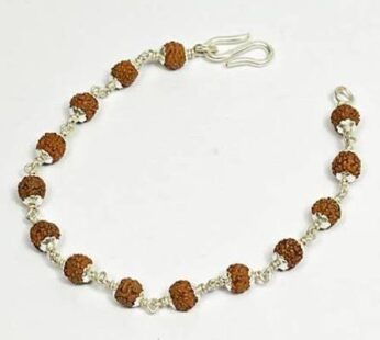 5 Face Rudraksha Bracelet In Silver (small beads)